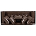 Chronos 72" Sofa - Dark Brown Faux Leather - Iron Sled Legs - CAB1765