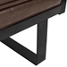 Chronos 72" Sofa - Dark Brown Faux Leather - Iron Sled Legs - CAB1765