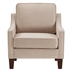 Willowbrook Modern Armchair - Taupe Velvet - Espresso Finish Wooden Legs