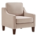 Willowbrook Modern Armchair - Taupe Velvet - Espresso Finish Wooden Legs - CAB1774