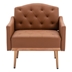 Nob Hill Accent Chair - Brown Polyurethane - Rose Golden Finish Feet