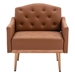 Nob Hill Accent Chair - Brown Polyurethane - Rose Golden Finish Feet - CAB1775