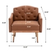 Nob Hill Accent Chair - Brown Polyurethane - Rose Golden Finish Feet - CAB1775