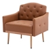 Nob Hill Accent Chair - Brown Polyurethane - Rose Golden Finish Feet - CAB1775