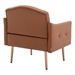 Nob Hill Accent Chair - Brown Polyurethane - Rose Golden Finish Feet - CAB1775