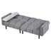 Credo 81" Convertible Futon Sofa Bed - Gray Fabric - Wooden Legs