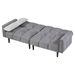 Credo 81" Convertible Futon Sofa Bed - Gray Fabric - Wooden Legs - CAB1781