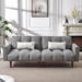 Credo 81" Convertible Futon Sofa Bed - Gray Fabric - Wooden Legs - CAB1781