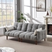 Credo 81" Convertible Futon Sofa Bed - Gray Fabric - Wooden Legs - CAB1781