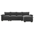 Covington 118" L-Shaped Chenille Sectional Sofa - Double Seat Cushions - 5 Seater - Gray