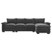 Covington 118" L-Shaped Chenille Sectional Sofa - Double Seat Cushions - 5 Seater - Gray - CAB1787