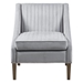 Aethor Accent Chair - Light Gray Polyester Velvet - Dark Coffee Finish Legs - CAB1799