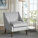 Aethor Accent Chair - Light Gray Polyester Velvet - Dark Coffee Finish Legs - CAB1799