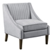 Aethor Accent Chair - Light Gray Polyester Velvet - Dark Coffee Finish Legs - CAB1799