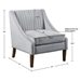 Aethor Accent Chair - Light Gray Polyester Velvet - Dark Coffee Finish Legs - CAB1799