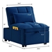 Eldra 68" 4-in-1 Multi-Function Single Sofa Bed with Storage Pockets - Navy Velvet Fabric - CAB1802