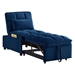 Eldra 68" 4-in-1 Multi-Function Single Sofa Bed with Storage Pockets - Navy Velvet Fabric - CAB1802