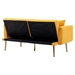 Casa Vita Loveseat Sofa - Mustard Teddy Velvet - Rose Golden Metal Feet - CAB1817