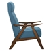 Vitalys Accent Chair - Blue Textured Fabric - Solid Rubberwood Frame - Walnut Finish - CAB1829