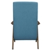 Vitalys Accent Chair - Blue Textured Fabric - Solid Rubberwood Frame - Walnut Finish - CAB1829