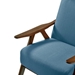 Vitalys Accent Chair - Blue Textured Fabric - Solid Rubberwood Frame - Walnut Finish - CAB1829