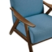 Vitalys Accent Chair - Blue Textured Fabric - Solid Rubberwood Frame - Walnut Finish - CAB1829