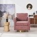 Gentle Swivel Barrel Chair - Pink Linen Fabric - Gold Finish Legs - CAB1830