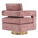 Gentle Swivel Barrel Chair - Pink Linen Fabric - Gold Finish Legs - CAB1830