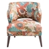 Bolta Open Back Accent Chair - Multi Polyester Fabric - Espresso Finish Legs