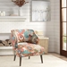 Bolta Open Back Accent Chair - Multi Polyester Fabric - Espresso Finish Legs - CAB1832