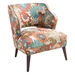 Bolta Open Back Accent Chair - Multi Polyester Fabric - Espresso Finish Legs - CAB1832