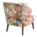 Bolta Open Back Accent Chair - Multi Polyester Fabric - Espresso Finish Legs - CAB1832