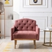 Nob Hill Accent Chair - Brush Pink Teddy Fabric - Rose Golden Finish Feet - CAB1834