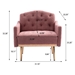 Nob Hill Accent Chair - Brush Pink Teddy Fabric - Rose Golden Finish Feet - CAB1834