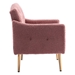 Nob Hill Accent Chair - Brush Pink Teddy Fabric - Rose Golden Finish Feet - CAB1834