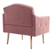 Nob Hill Accent Chair - Brush Pink Teddy Fabric - Rose Golden Finish Feet - CAB1834