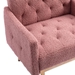 Nob Hill Accent Chair - Brush Pink Teddy Fabric - Rose Golden Finish Feet - CAB1834