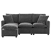 Aerwyn 84" Modern Modular Sofa 2 Pillows Included - Black and Grey