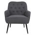 Heston Accent Chair - Dark Gray Linen - Golden Finish Legs