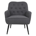 Heston Accent Chair - Dark Gray Linen - Golden Finish Legs - CAB1842