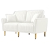 Zephyrion 57" Loveseat - Cream White Velvet - Metal Legs