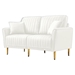 Zephyrion 57" Loveseat - Cream White Velvet - Metal Legs - CAB1849