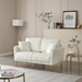 Zephyrion 57" Loveseat - Cream White Velvet - Metal Legs - CAB1849