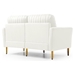 Zephyrion 57" Loveseat - Cream White Velvet - Metal Legs - CAB1849