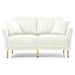 Zephyrion 57" Loveseat - Cream White Velvet - Metal Legs - CAB1849