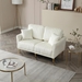 Zephyrion 57" Loveseat - Cream White Velvet - Metal Legs - CAB1849