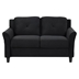 Griselda Fashionable Loveseat with Double Seats - Antique Black Velvet Fabric - Brown Rubberwood Frame