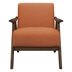 Brixham Accent Chair with Textured Orange Fabric and Walnut Finish Frame