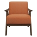 Brixham Accent Chair with Textured Orange Fabric and Walnut Finish Frame - CAB1863