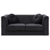 Haze Loveseat - Black Velvet - Heavy Duty Chrome Legs